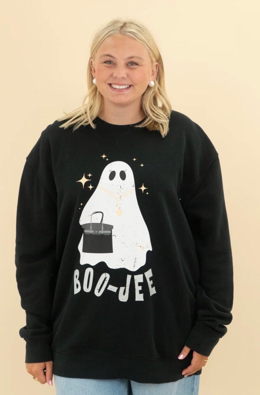 Boo-Jee Ghost Sweatshirt Halloween XL Personal Closet Peyton Baxter